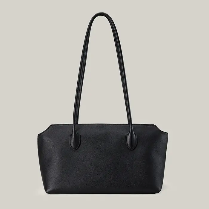 Sac à bandoulière en cuir véritable TR, sac fourre-tout Terrasse à longue sangle, sac à main uni sty