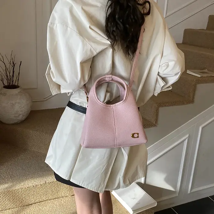 Sac à main marron café en similicuir suédé pour femme