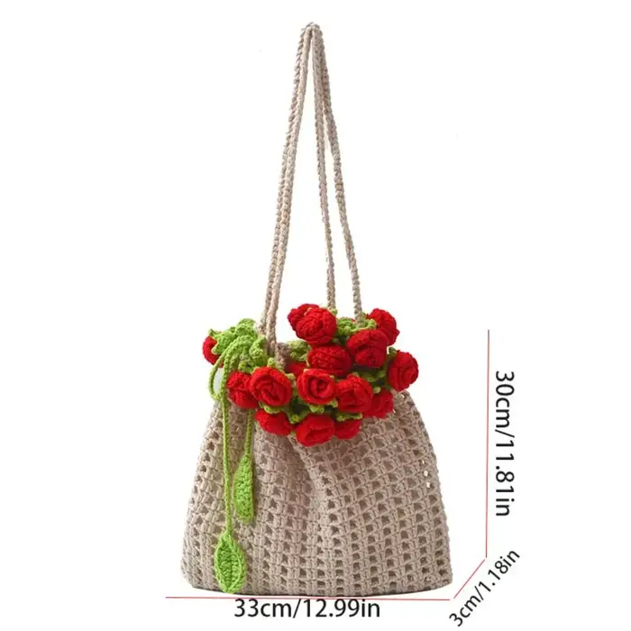 Sac tissé de Bouquet de roses bohème