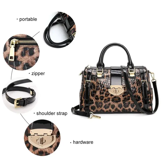 Sac à main pour femme à imprimé léopard