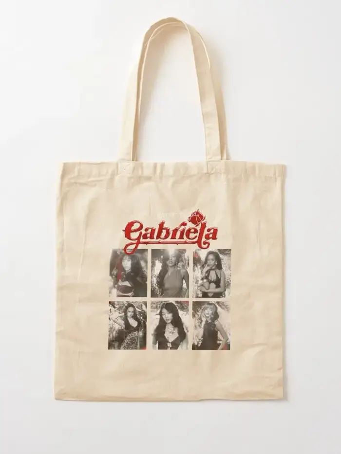 Sac fourre-tout coréen Kpop Katseye pour femmes, sac de shopping imprimé, design original, sac de vo