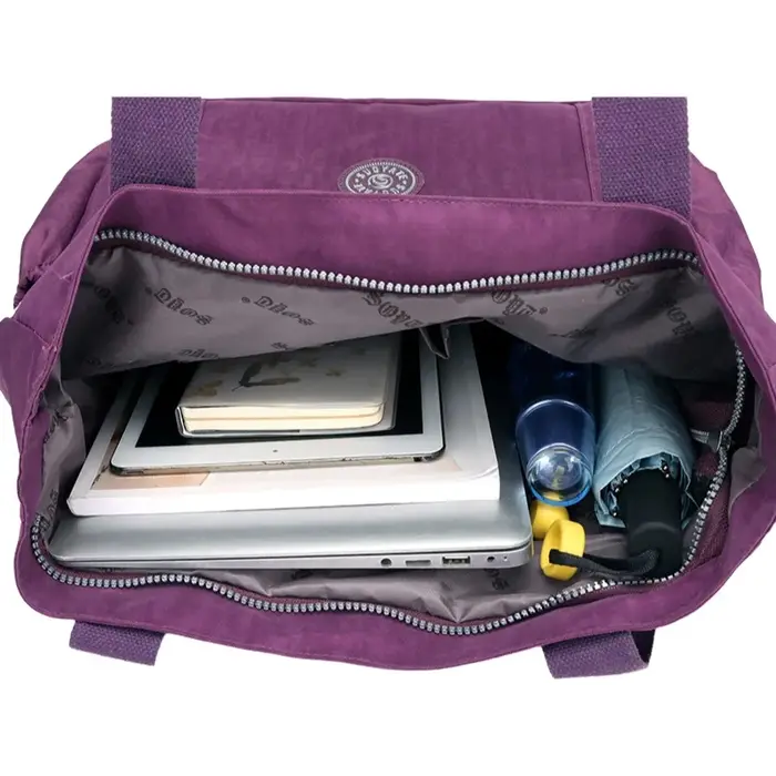 Sac à bandoulière en toile et nylon grande capacité pour femme