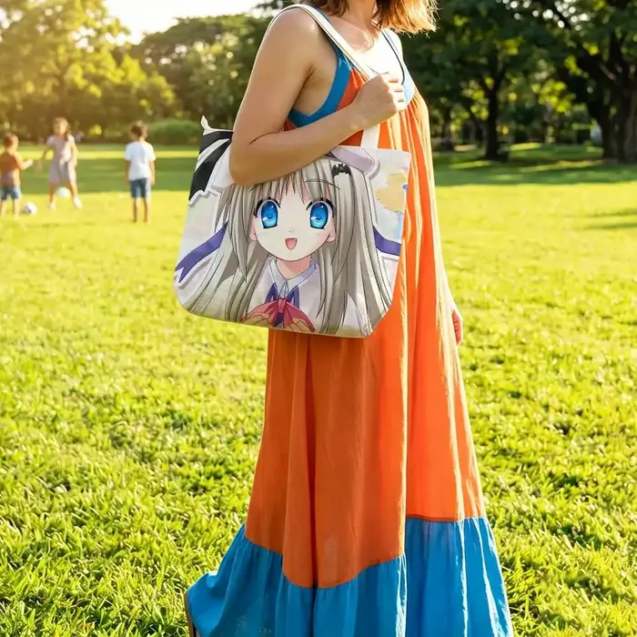 Sac fourre-tout à bandoulière en coton et polyester grande capacité Game K-Kud Waffler