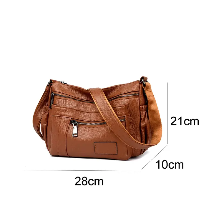 Sac à main pour femme en cuir véritable de haute qualité avec bandoulière amovible