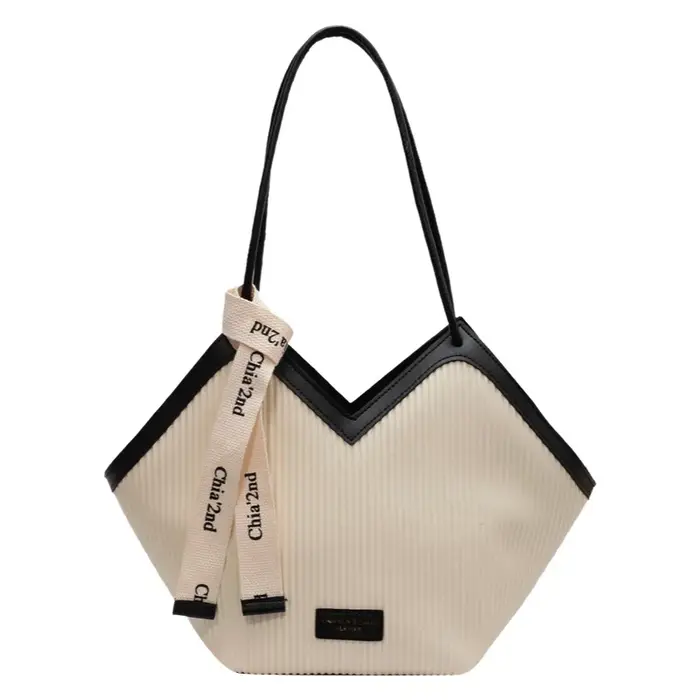 Sac fourre-tout grande capacité pour femme – Nouvelle collection été – Sac à bandoulière tendance pour le travail et les cours – Style urbain en PU – Vente flash de la saison
