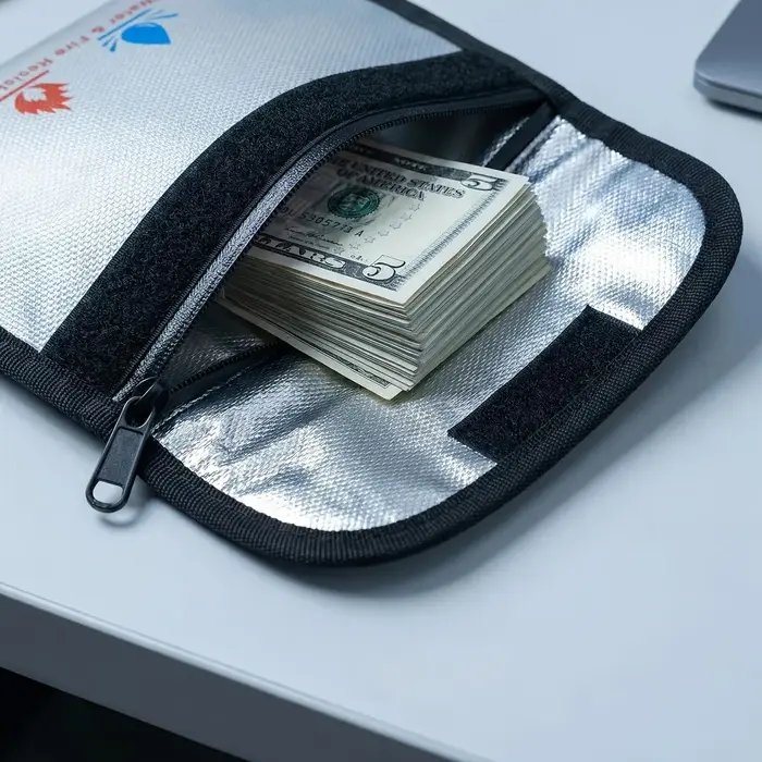 Sac à documents ignifuge et résistant à l'eau – Pochette de rangement compacte pour passeport