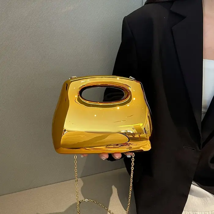 Sac à main hobo en acrylique doré pour femme