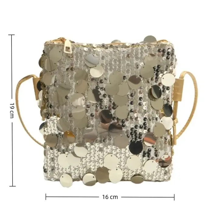 Nouveau sac mini bandoulière à sequins pour femme