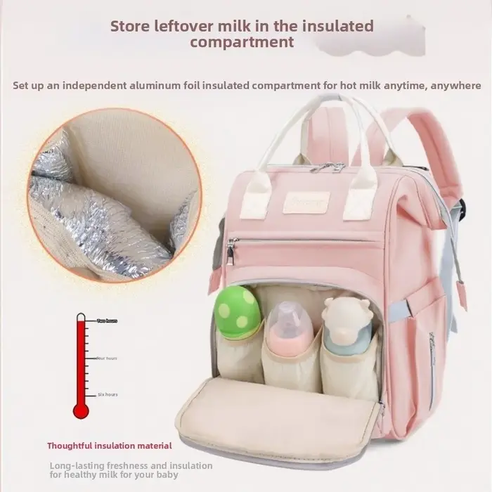 Sac de maman en Nylon multifonctionnel grande capacité sac de voyage de maternité poches isolées sac à couches