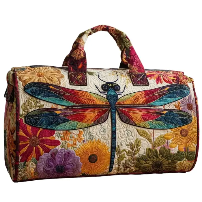 Sac fourre-tout matelassé imprimé en 3D avec motif libellule