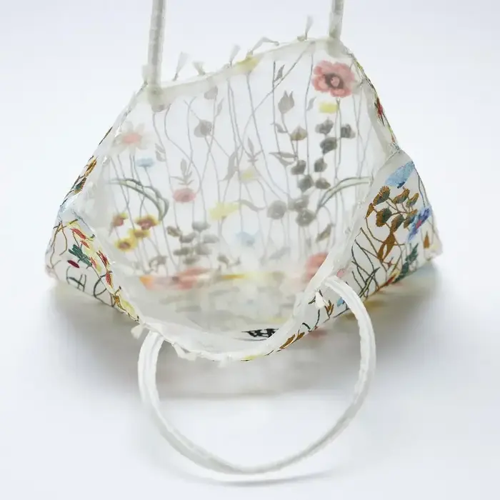 Sac à bandoulière en dentelle brodée pour femmes