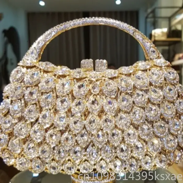 Pochette de soirée pour femme avec cristaux