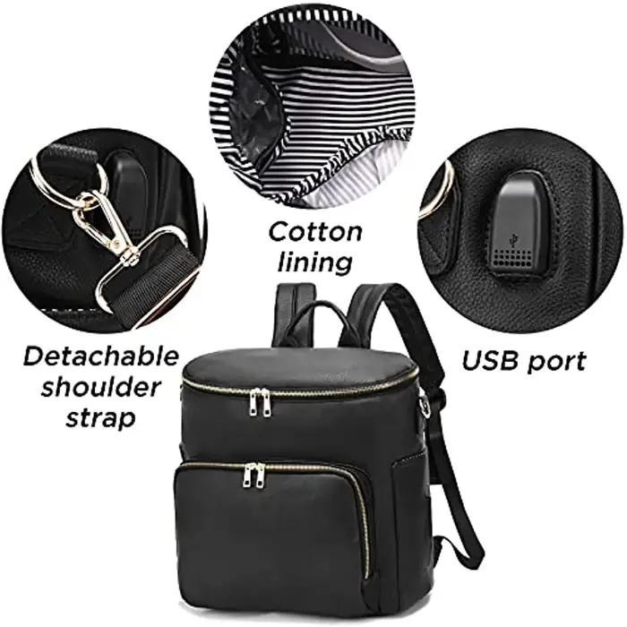 Sac à dos à langer en cuir pour femme