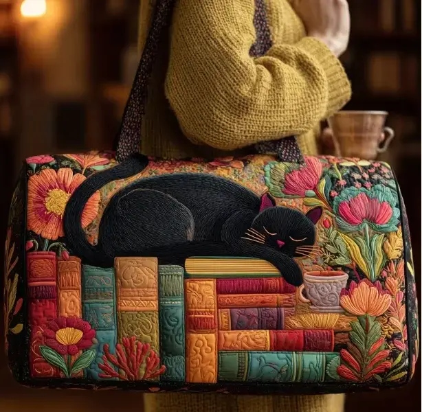 Sac de voyage imprimé en 3D à motif de chat
