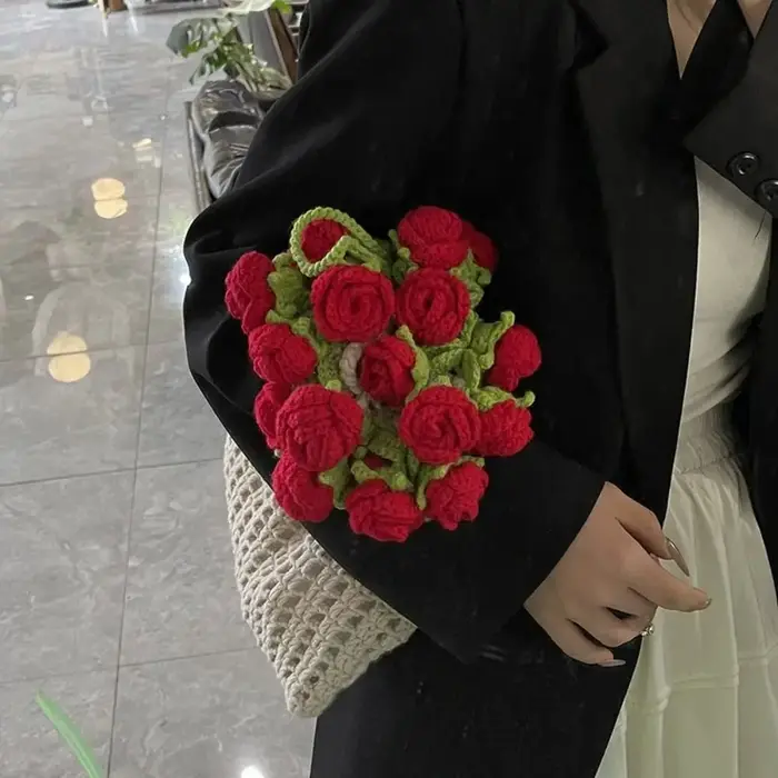 Sac tissé de Bouquet de roses bohème