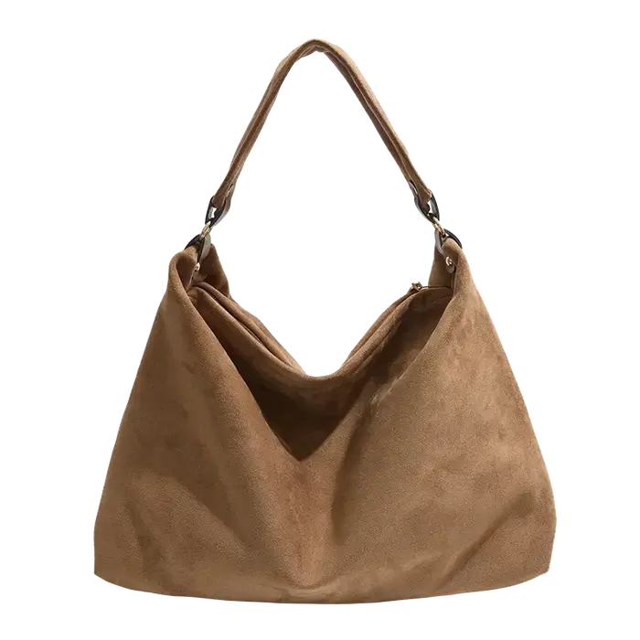 Sacs à bandoulière en daim solide avec fermeture éclair pour femmes, sac à bandoulière en fil à coud
