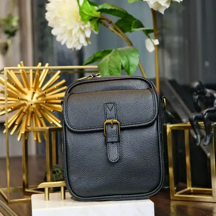 Sac messager en cuir pour femme avec bandoulière réglable et amovible