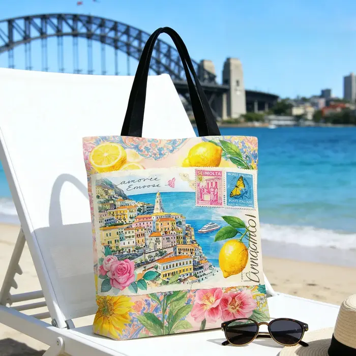 Sac fourre-tout vintage en toile italienne