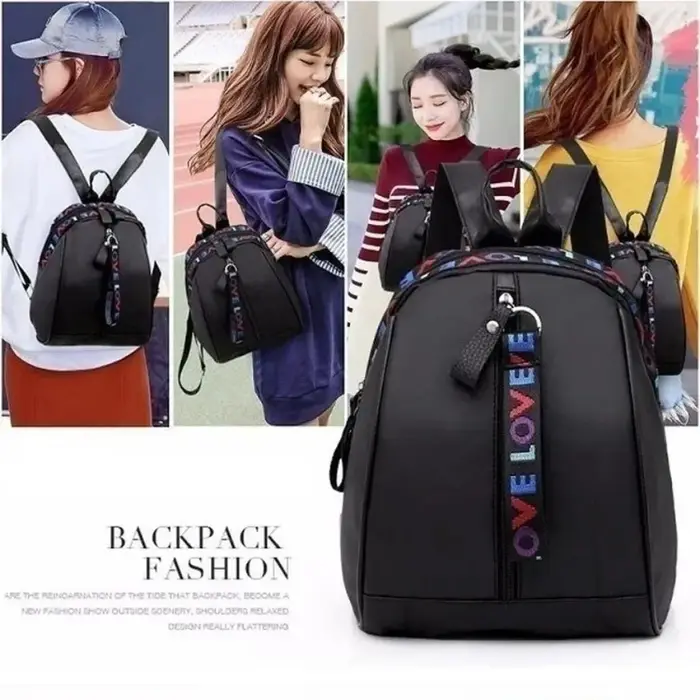 Sac à dos noir à la mode et polyvalent