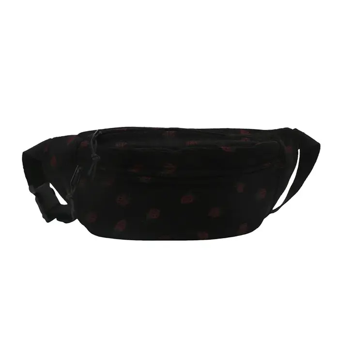 Sac de taille femmes hommes velours côtelé Fanny Pack fraises poche mode poitrine sac à main sport voyage sac