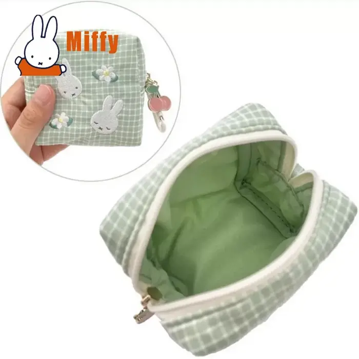 Pochette carrée à fermeture éclair Kawaii Miffy