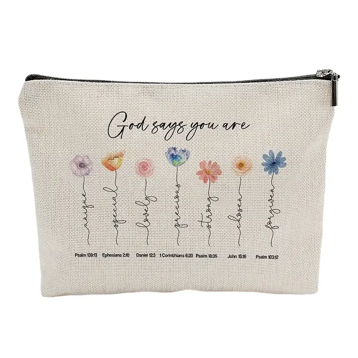 Pochette à maquillage avec inscription « Vous êtes une révélation de Dieu »