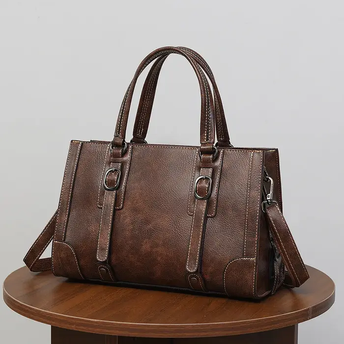 Sac à main rétro marron pour femmes