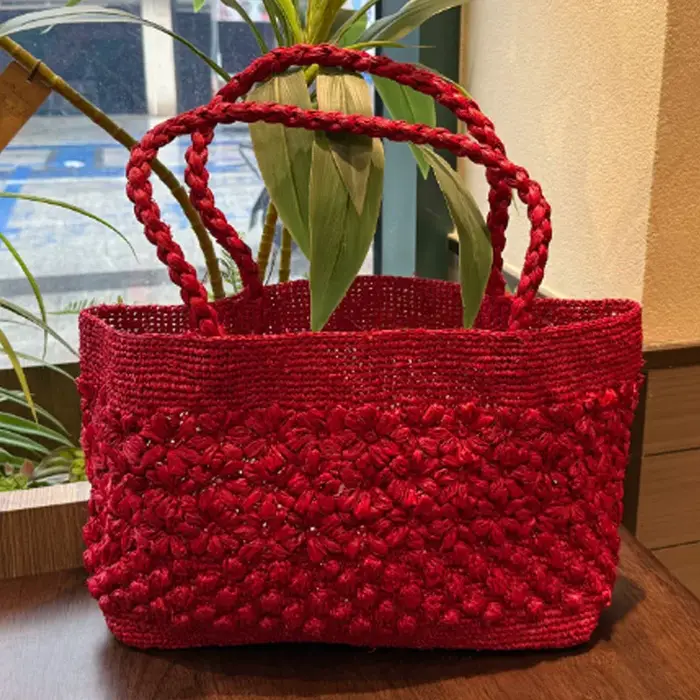 Nouveau sac à main en herbe de lafite tressé à la main grande capacité