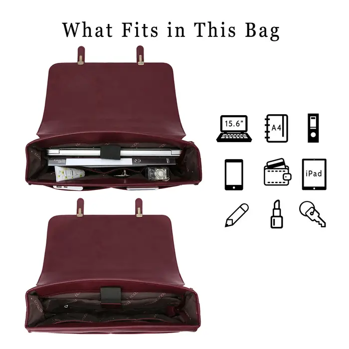 Sac pour ordinateur portable ECOSUSI en cuir PU pour femme