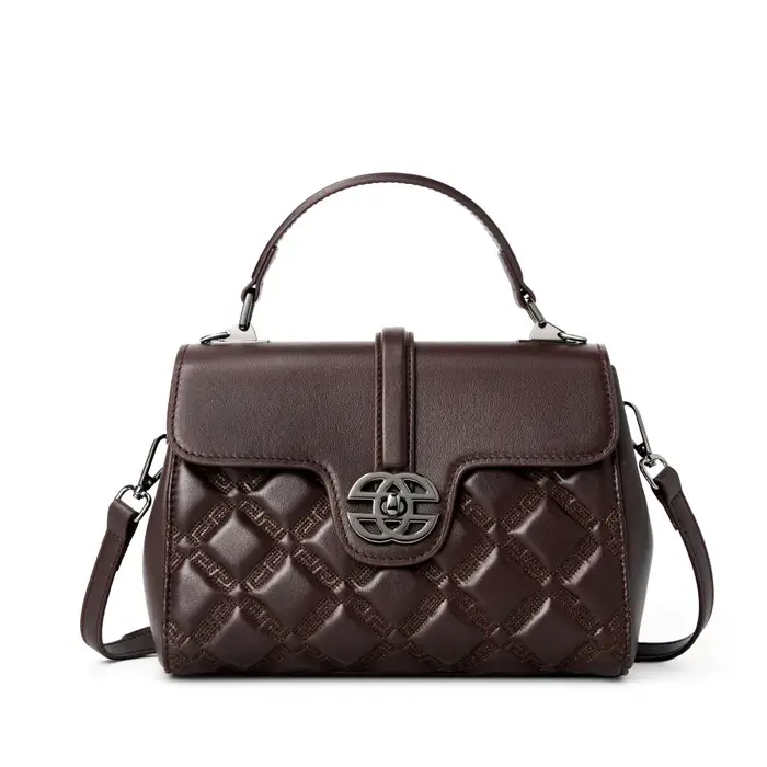 Nouveau sac pour femme à motif matelassé en cuir véritable-sac à bandoulière/sac fourre-tout à chaîne de grande capacité