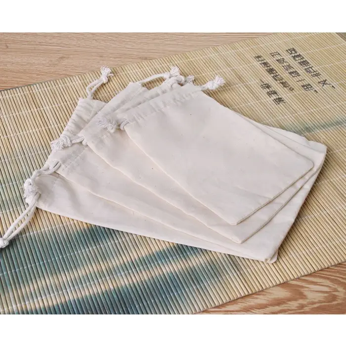 10 pièces sacs en coton cadeau pochette à cordon boîte-cadeau