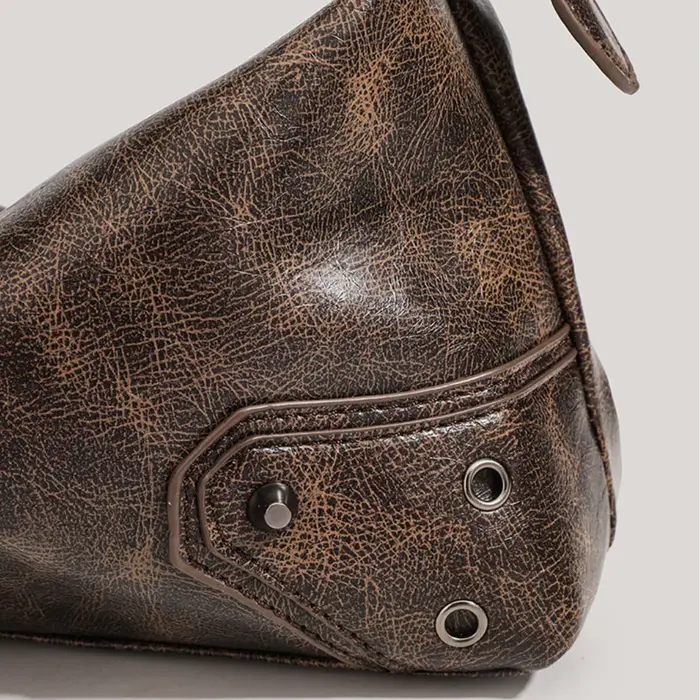 Sac Baguette sous les bras en cuir souple, sac à bandoulière polyvalent marron