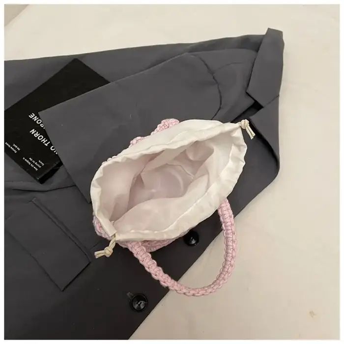 Sac seau vintage mini, sac tricoté