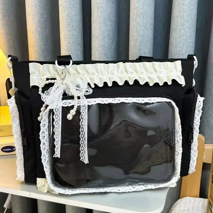 Sac Ita japonais Y2K transparent de grande capacité