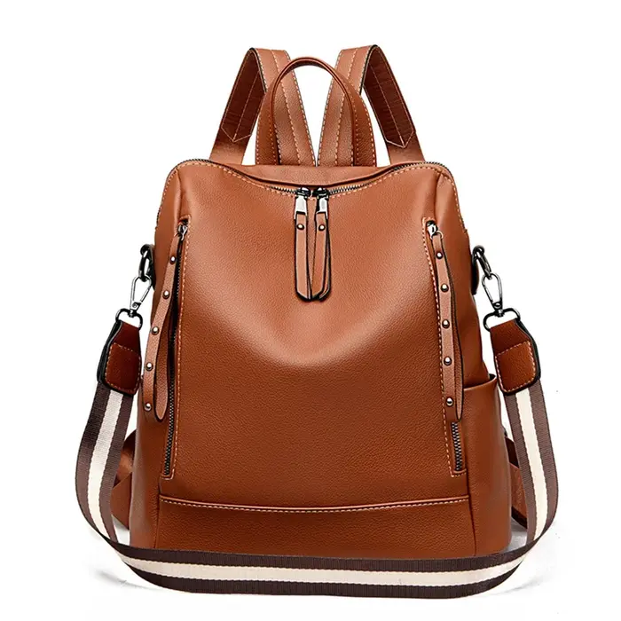 Sac à Dos de marque de luxe en cuir souple, étanche, Style Preppy, Sac multifonction pour jeunes étudiants