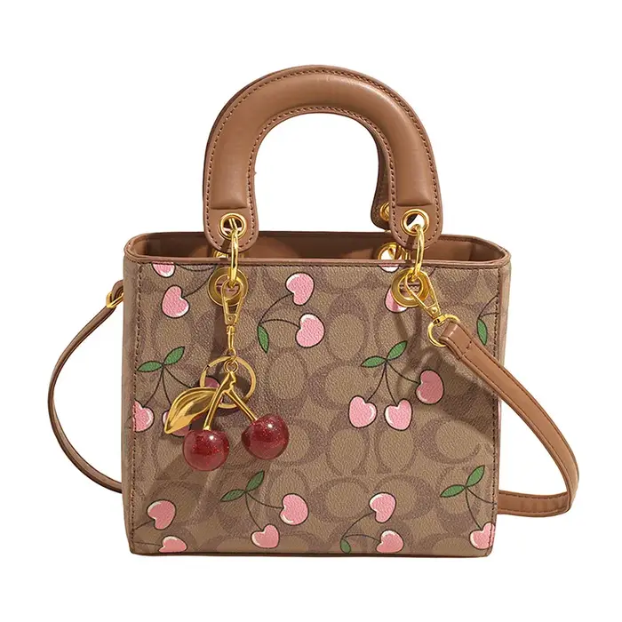 Nouveau Sac Bandoulière Portable à Motif Cerise 2026 pour Femme, Sac Fourre-tout et Sac Seau Tendanc