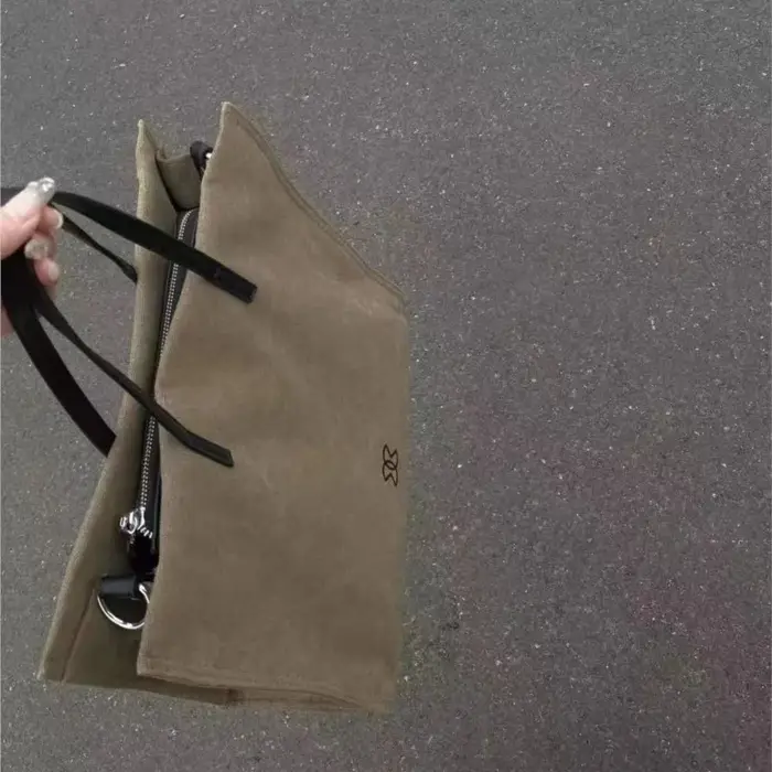 Sac fourre-tout minimaliste kaki pour femmes