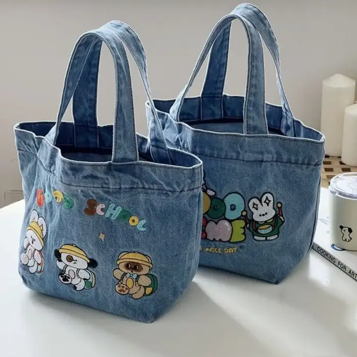 Sac à main en denim délavé à la mode
