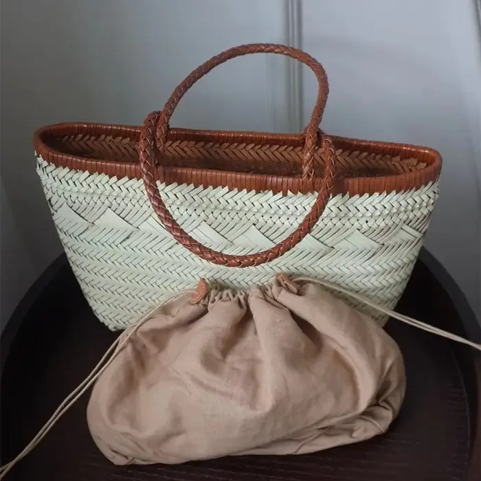 Sac à Main Hobos Vintage en Cuir group Tissé à la Main pour Femme