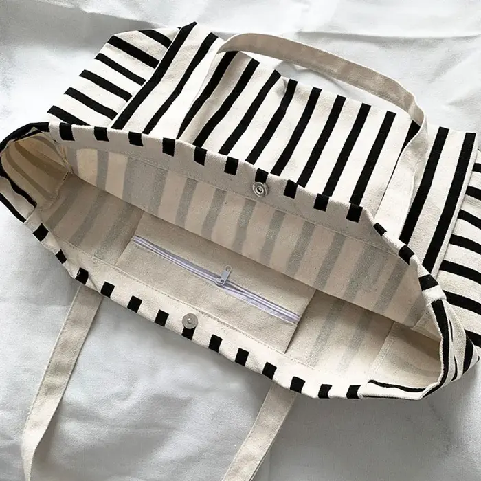 Nouveau sac fourre-tout de plage mode femmes toile été grande capacité rayé sac à bandoulière