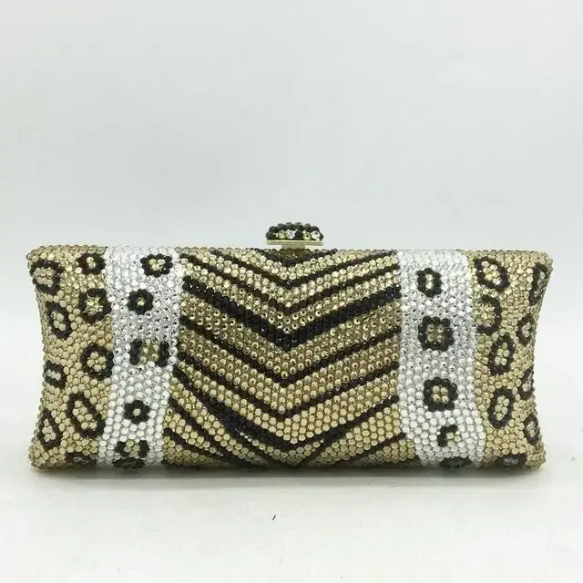 Boutique De FGG pochettes léopard pour femmes formelles, sacs De soirée en strass faits à la main, s