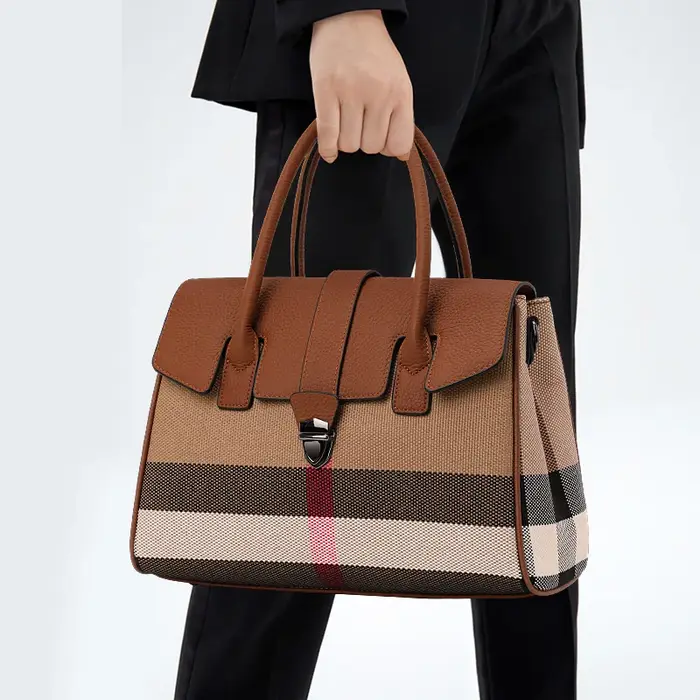 Aidrani-Sac à main en cuir à carreaux de style atmosphérique haut de gamme pour femme, grande capaci