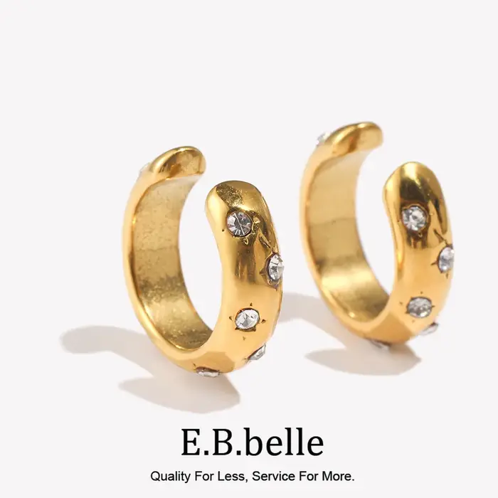 Mini clip d'oreille lisse en forme de C pour femme