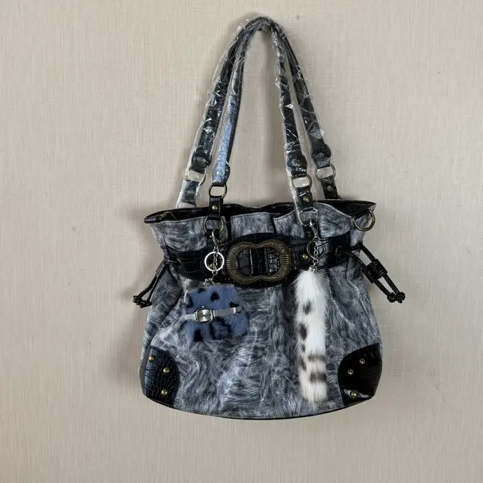 Sacs à main vintage pour femmes, imprimé léopard, grand sac fourre-tout marron avec cordon de serrag