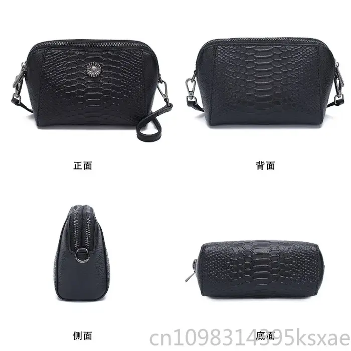 Sac bandoulière vintage en cuir verni gaufré croco