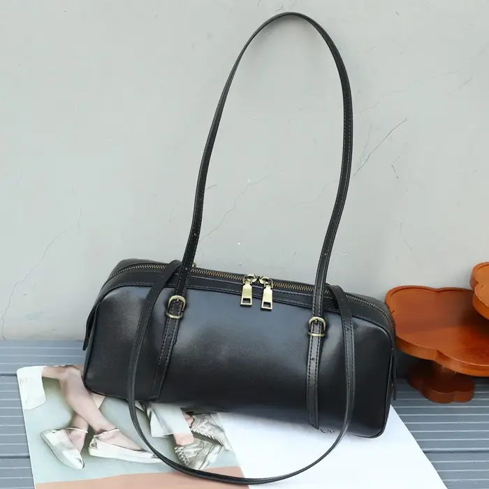 Sac à bandoulière en cuir tanné végétal pour femme