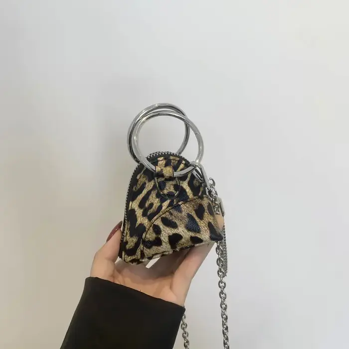 Sac à bandoulière léopard vintage, mini sacs à bandoulière design de luxe, sac à main triangle, port