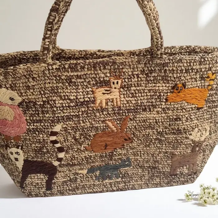 Nouveau sac en raphia tressé fait main