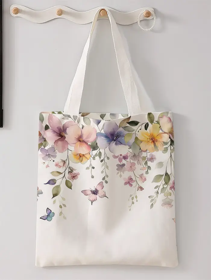 Sac à main décontracté imprimé à motif de fleurs, sac à dos réutilisable à la mode, sac à main multi