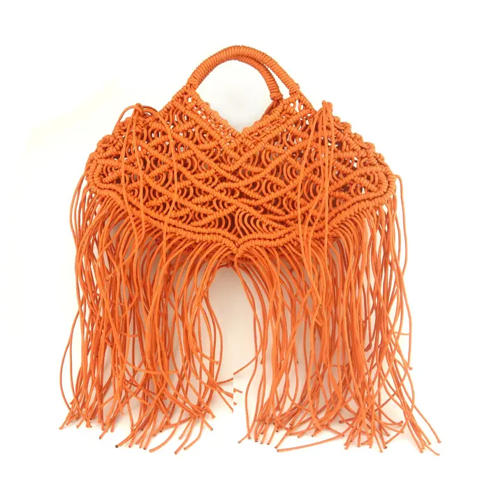 Sac fourre-tout bohème à franges en filet